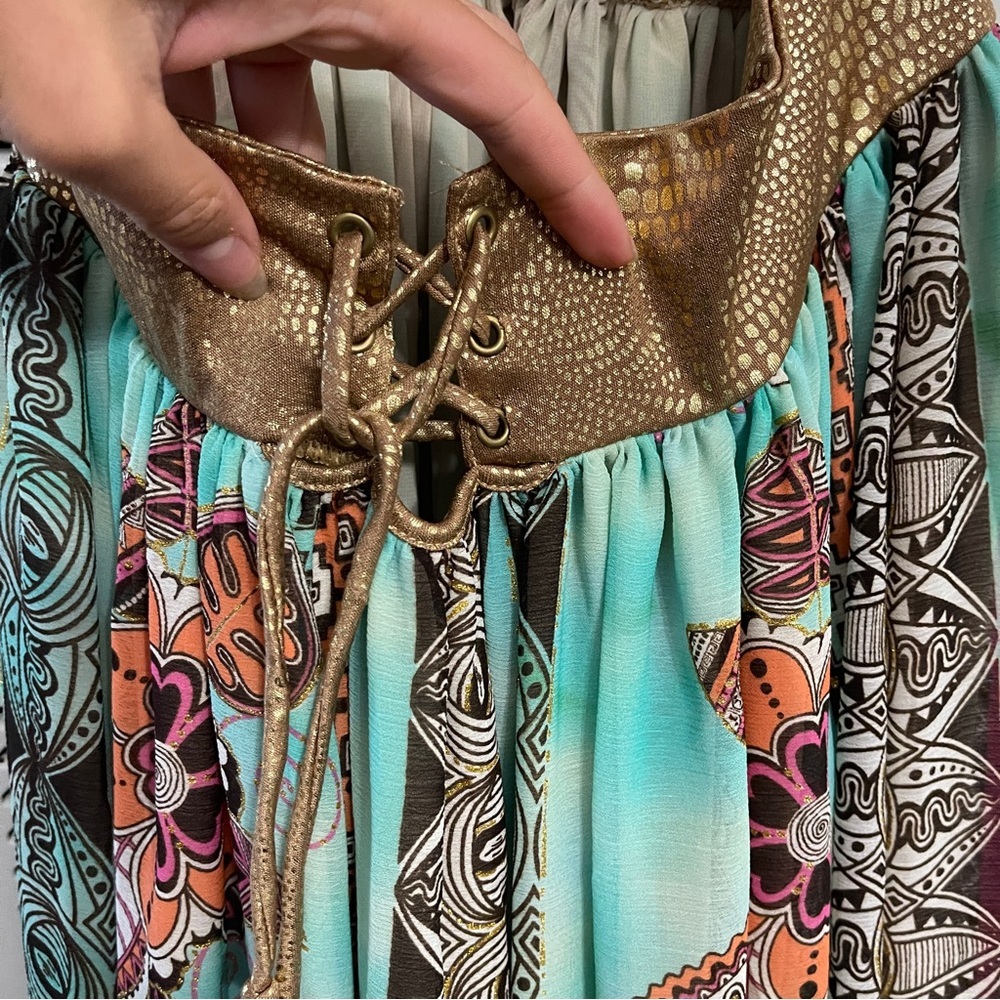 Y2K Tricia Fix Bohemian Halter Neck Maxi Dresses - Picture 6 of 9